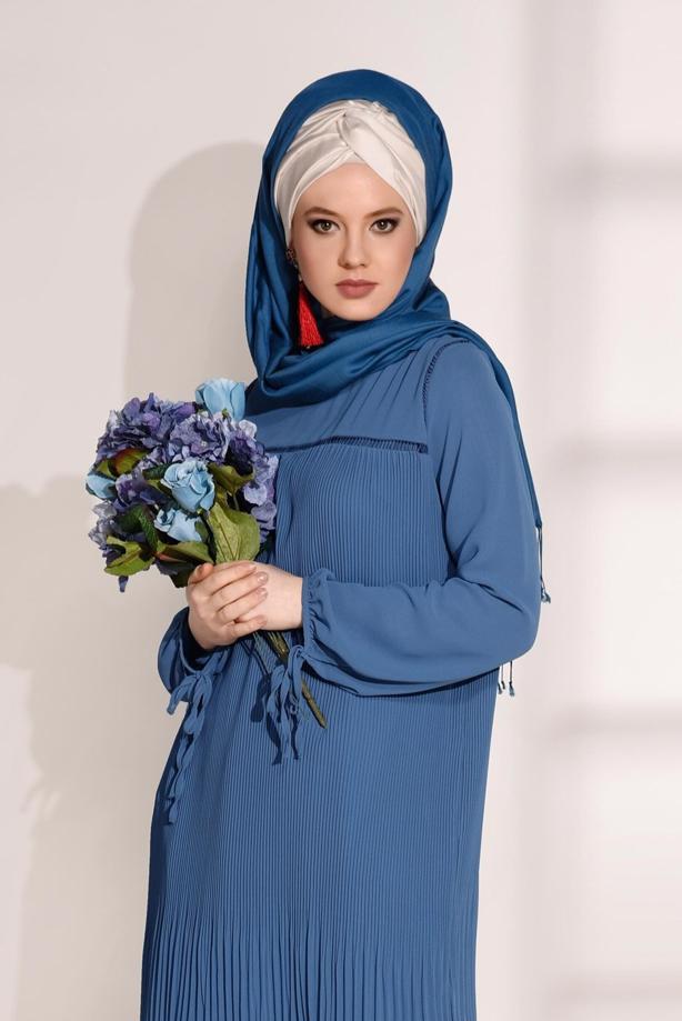 Tesettür giyim  PİLİSE DETAYLI TUNİK 5054  - TRENDTESETTÜR