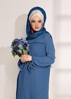 Tesettür giyim LACİVERT PİLİSE DETAYLI TUNİK 5054 