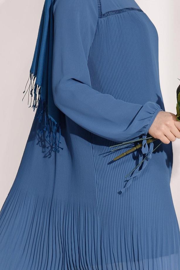 Tesettür giyim  PİLİSE DETAYLI TUNİK 5054  - TRENDTESETTÜR