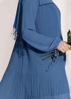 Tesettür giyim LACİVERT PİLİSE DETAYLI TUNİK 5054 