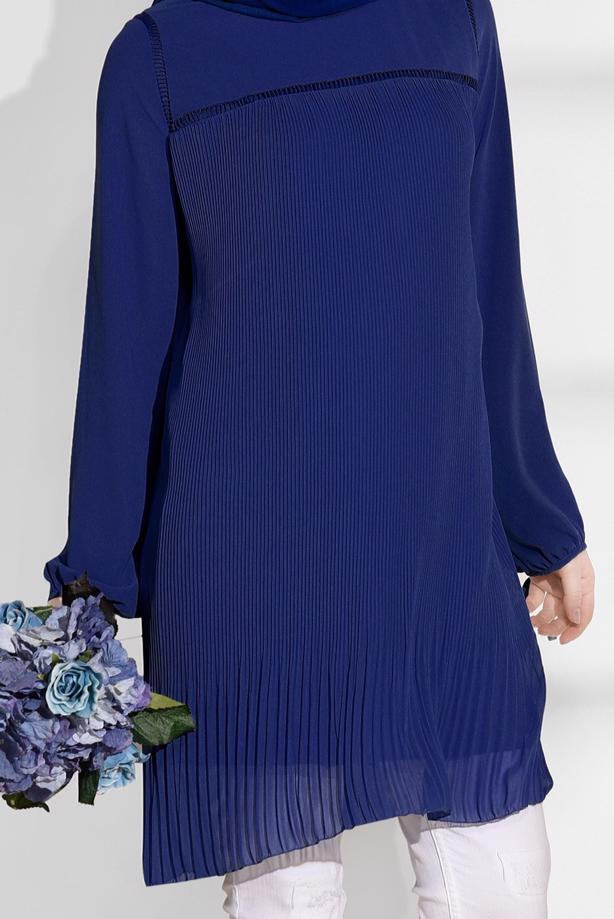 Tesettür giyim  PİLİSE DETAYLI TUNİK 5054  - TRENDTESETTÜR