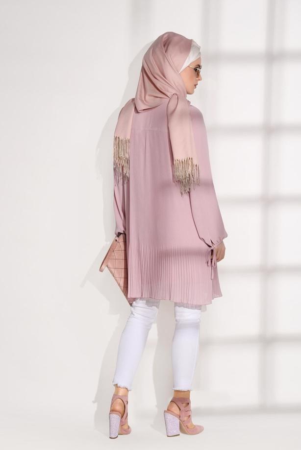 Tesettür giyim  PİLİSE DETAYLI TUNİK 5054  - TRENDTESETTÜR