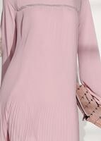 Tesettür giyim PEMBE PİLİSE DETAYLI TUNİK 5054 