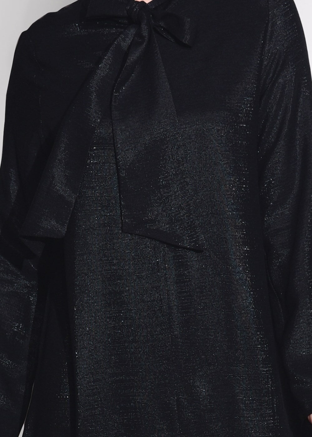 Tesettür giyim SİYAH T 5065 Asmiray- Simli Tunik