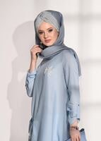 Vêtements hijab BLEU TUNIQUE À RAYURES 5335