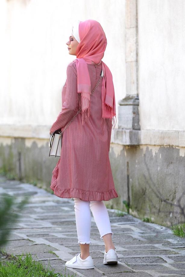 Hijab clothing  STRIPE DETAIL TUNIC 5335  - TRENDTESETTÜR