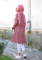 Hijab clothing CORAL STRIPE DETAIL TUNIC 5335 
