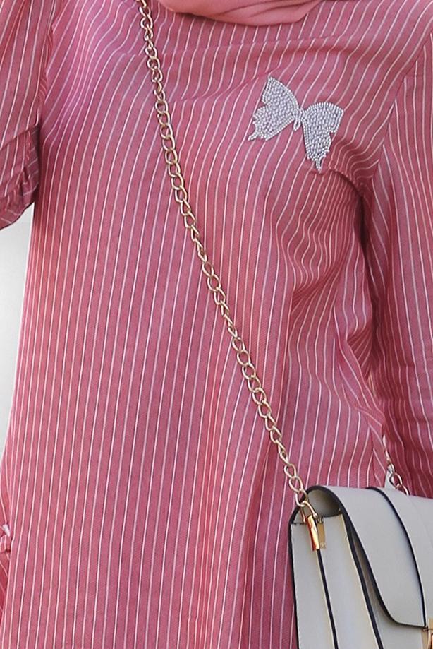 Hijab clothing  STRIPE DETAIL TUNIC 5335  - TRENDTESETTÜR