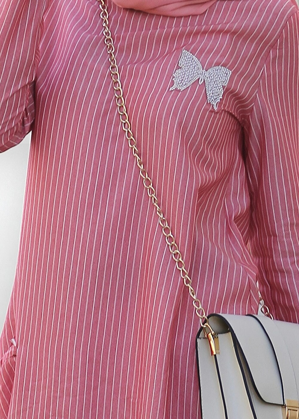 Hijab clothing CORAL STRIPE DETAIL TUNIC 5335 