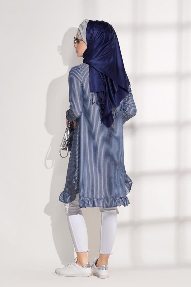 Vêtements hijab  STRIPE DETAIL TUNIC 5335  - TRENDTESETTÜR