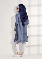 Vêtements hijab BLEU MARINE TUNIQUE À RAYURES 5335