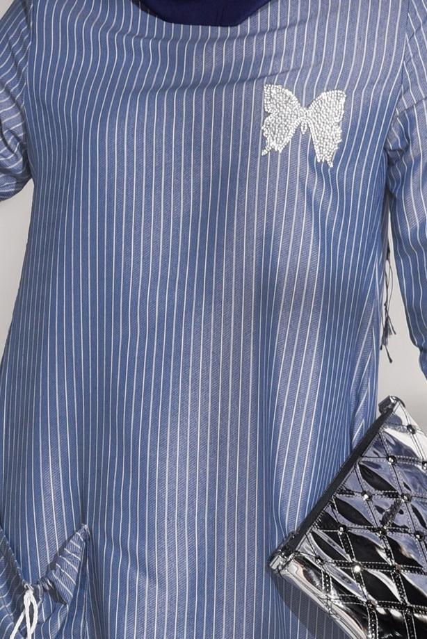 Vêtements hijab  STRIPE DETAIL TUNIC 5335  - TRENDTESETTÜR