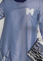 Vêtements hijab BLEU MARINE TUNIQUE À RAYURES 5335