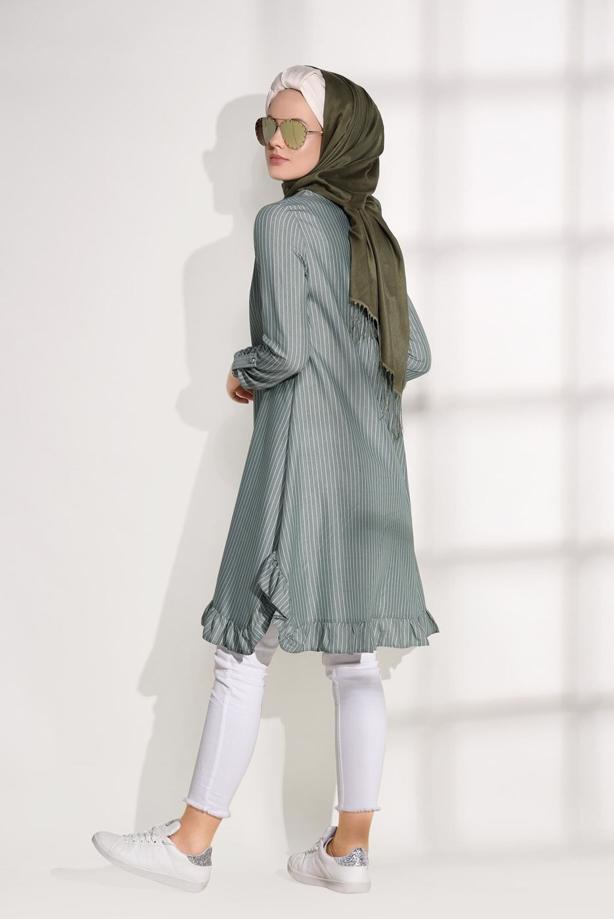 Vêtements hijab  STRIPE DETAIL TUNIC 5335  - TRENDTESETTÜR