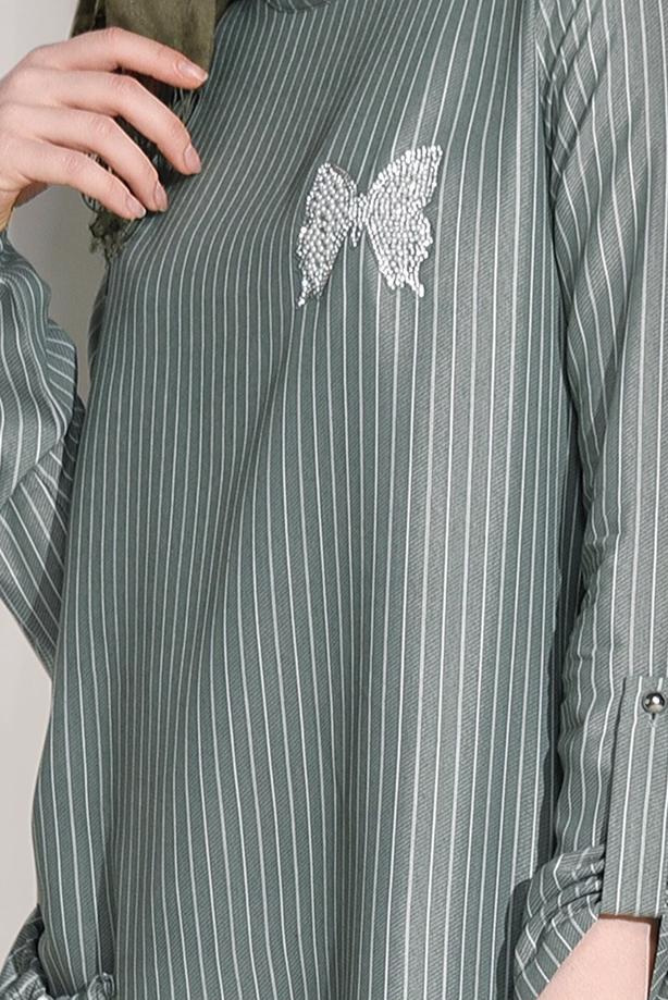 Vêtements hijab  STRIPE DETAIL TUNIC 5335  - TRENDTESETTÜR