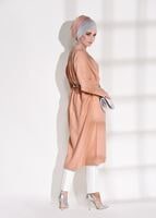 Tesettür giyim PEMBE T 5575 Asmiray- Cep Detaylı Salaş Tunik