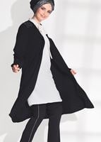 Tesettür giyim SİYAH T 5888 Mısra-2&prime;li Tunik