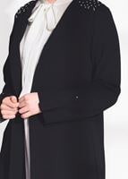 Tesettür giyim SİYAH T 5888 Mısra-2&prime;li Tunik