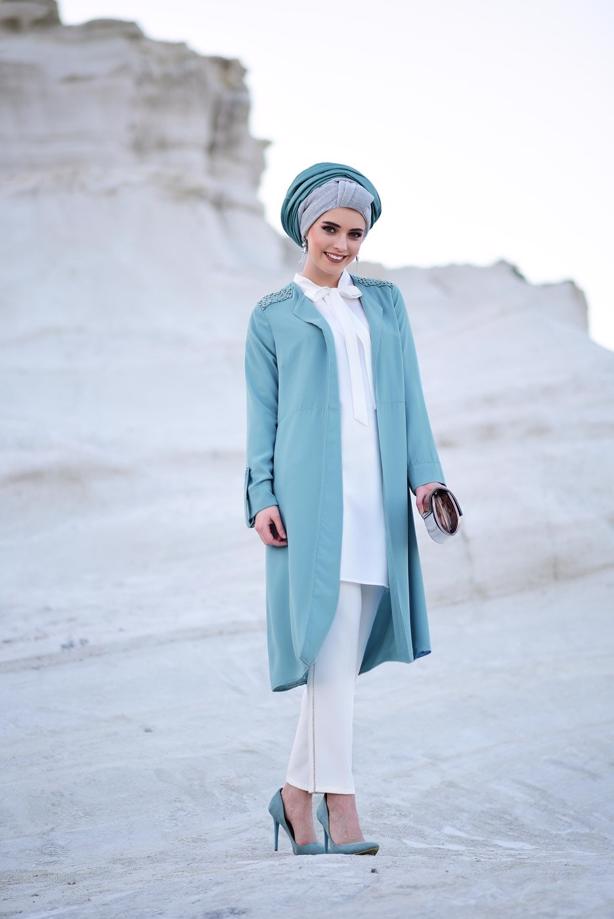 Hijab-Kleidung  T 5888 Mısra-2&prime;li Tunik - TRENDTESETTÜR