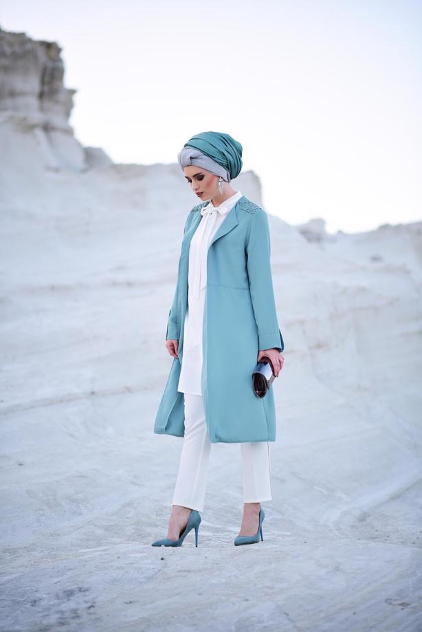 Hijab-Kleidung  T 5888 Mısra-2&prime;li Tunik - TRENDTESETTÜR