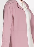 Tesettür giyim PEMBE T 5888 Mısra-2&prime;li Tunik