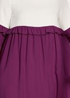 Tesettür giyim FUŞYA T 5951 ModaBu-Fırfırlı Düğmeli Tunik