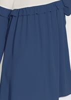 Tesettür giyim LACİVERT T 5951 ModaBu-Fırfırlı Düğmeli Tunik