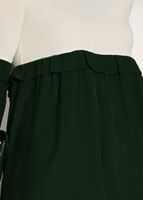 Tesettür giyim YEŞİL T 5951 ModaBu-Fırfırlı Düğmeli Tunik