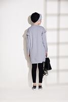 Tesettür giyim GRİ T 6118 Bwest- Yıldız İşlemeli Spor Tunik