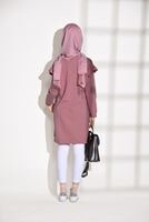 Tesettür giyim PEMBE T 6118 Bwest- Yıldız İşlemeli Spor Tunik