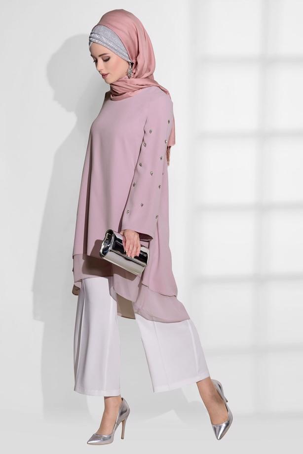 Hijab clothing  CHIFFON DETAIL TUNIC 6372 - TRENDTESETTÜR