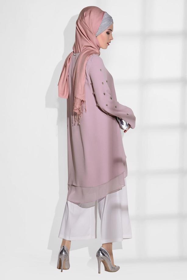 Hijab clothing  CHIFFON DETAIL TUNIC 6372 - TRENDTESETTÜR