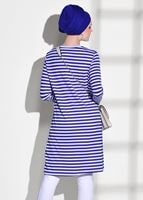 Tesettür giyim LACİVERT ÇİZGİLİ PENYE TUNİK 6418