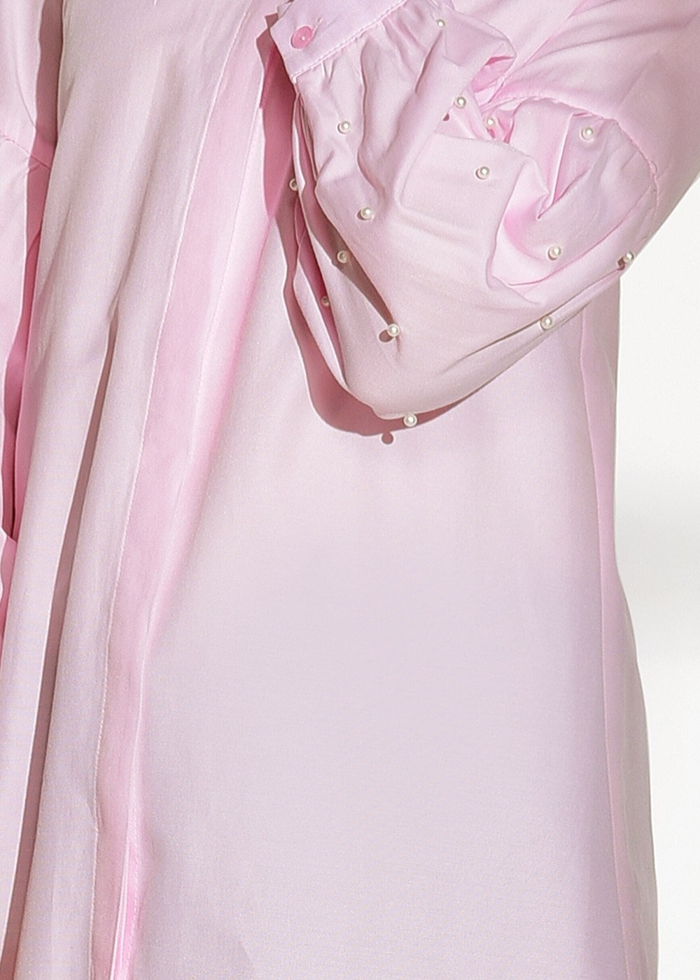 Tesettür giyim PEMBE T 6607 Ksd- Boncuk İşlemeli Tunik