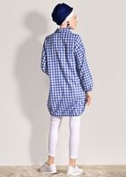 Tesettür giyim LACİVERT PÖTİKARE DESENLİ FERMUARLI TUNİK 7336 