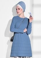 Vêtements hijab BLEU TUNIQUE COUPE CLASSIQUE 7354