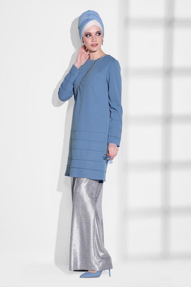 Tesettür giyim  T 7354  Loreen-Klasik Kesim Tunik - TRENDTESETTÜR