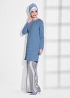 Vêtements hijab BLEU TUNIQUE COUPE CLASSIQUE 7354