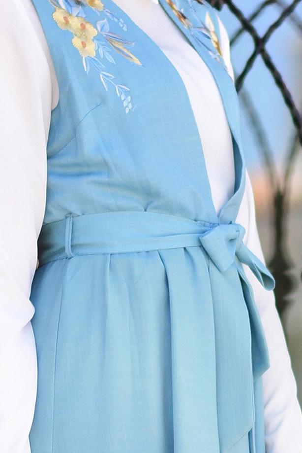 Vêtements hijab  EMBROIDERY DETAIL 2-PIECE TUNIC 7713  - TRENDTESETTÜR