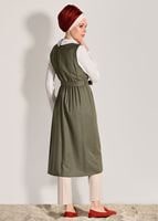 Vêtements hijab KAKI TUNIQUE 2 PIÈCES DÉTAIL BRODERIE 7713