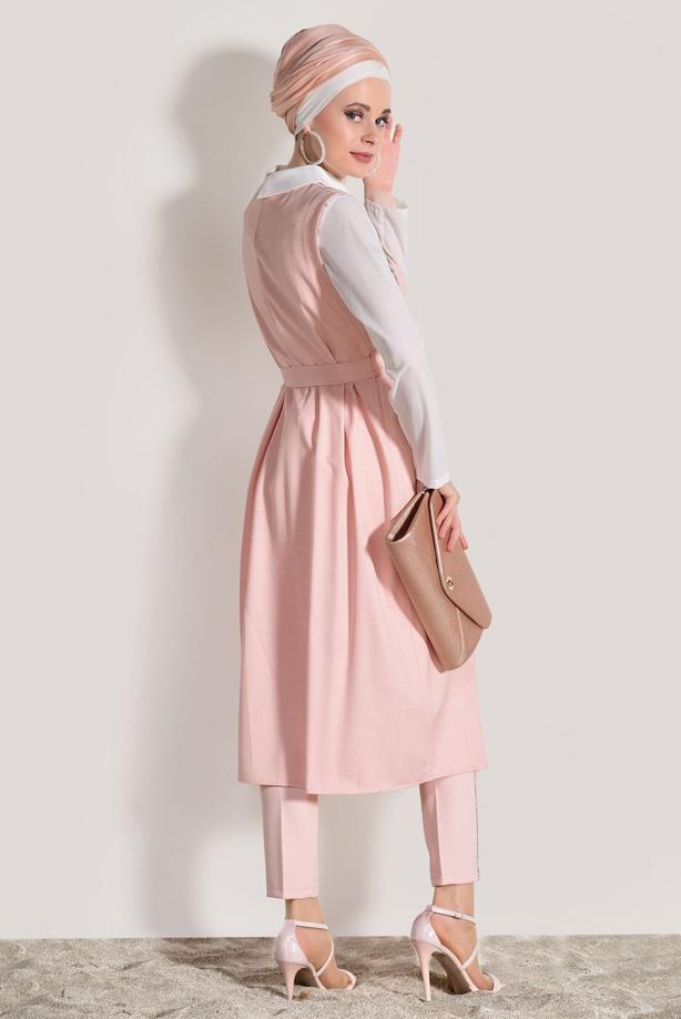 Vêtements hijab  EMBROIDERY DETAIL 2-PIECE TUNIC 7713  - TRENDTESETTÜR