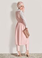 Vêtements hijab POUDRE TUNIQUE 2 PIÈCES DÉTAIL BRODERIE 7713