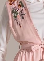 Vêtements hijab POUDRE TUNIQUE 2 PIÈCES DÉTAIL BRODERIE 7713