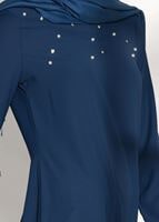 Tesettür giyim LACİVERT T 7851 ModaBu-Lazer Kesim Tunik