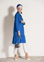 Vêtements hijab BLEU TUNIQUE DÉTAIL GUIPURE 8278