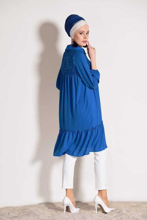 Vêtements hijab  GUIPURE DETAIL TUNIC 8278  - TRENDTESETTÜR