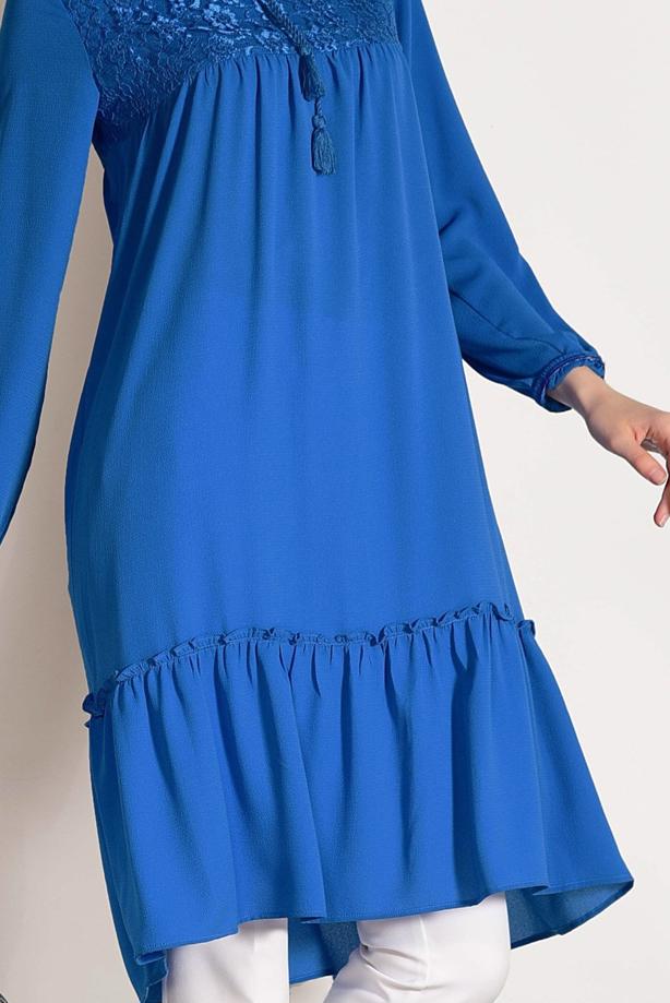 Tesettür giyim  GÜPÜR DETAYLI TUNİK 8278  - TRENDTESETTÜR