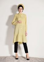 Vêtements hijab JAUNE TUNIQUE DÉTAIL GUIPURE 8278