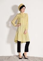 Vêtements hijab JAUNE TUNIQUE DÉTAIL GUIPURE 8278