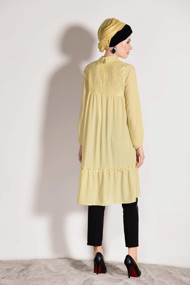 Vêtements hijab  GUIPURE DETAIL TUNIC 8278  - TRENDTESETTÜR